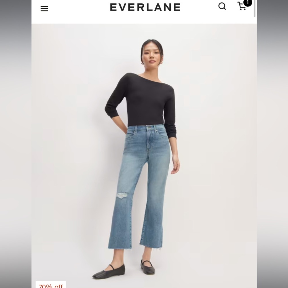 NWT Everlane Kick Flair Crop Jean size 30